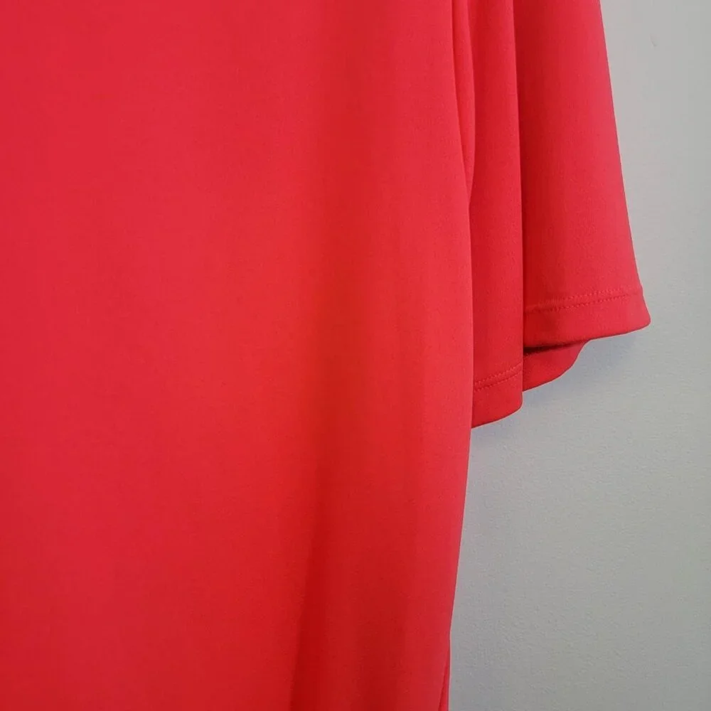 Adidas Polo Shirt Red Short Sleeve Polyester Golf Stretch Mens‎ 2XL XXL EUC